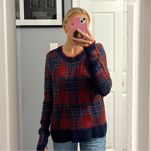 POOF Red Plaid Holiday Sweater - Picture 1 of 4